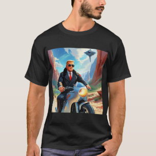 Camiseta cool Trump Motorcycle Alien Planet Spaceship MAGA