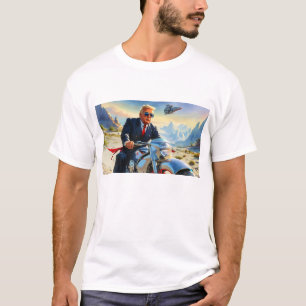 Camiseta cool Trump Motorcycle Alien Planet Spaceship MAGA