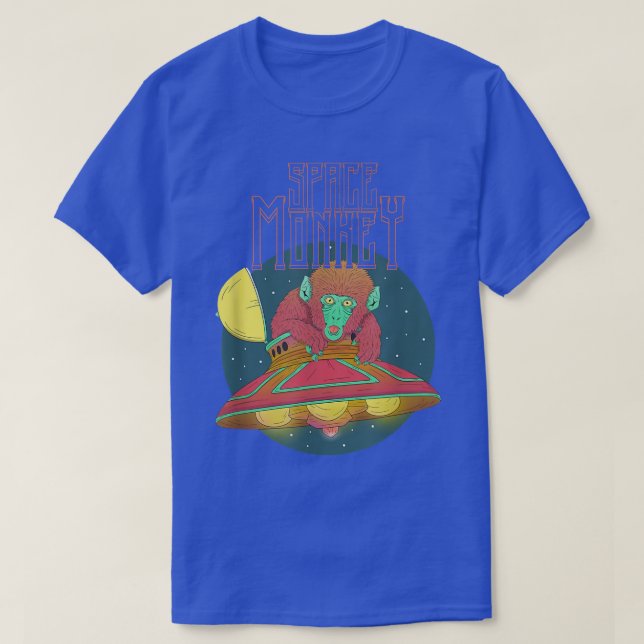 Camiseta Cool UFO Alien Monkey Outer Space  (Diseño del anverso)