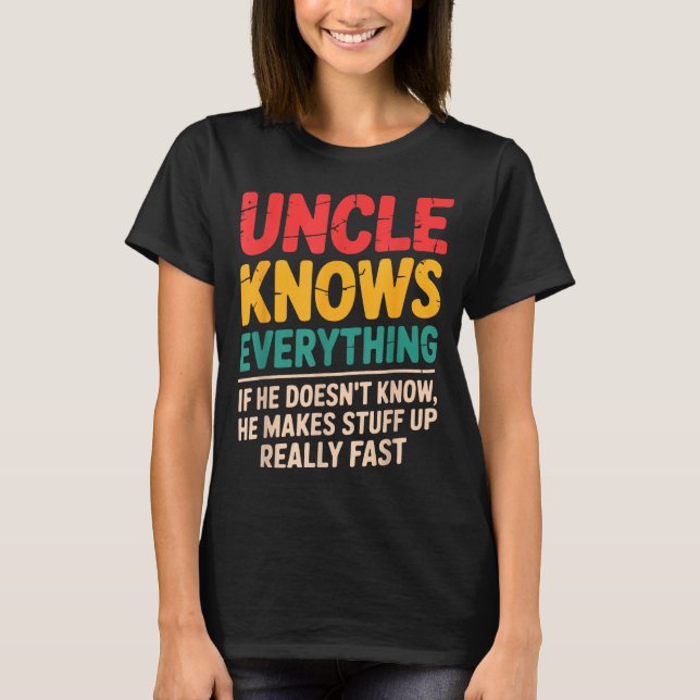 Camiseta Cool Uncle Design For Uncle Men From Nephew Niece  (Anverso)
