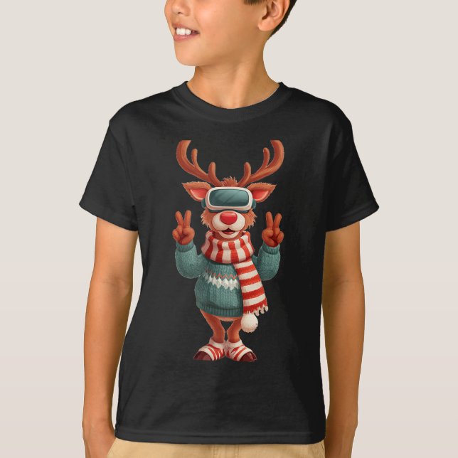 Camiseta Cool Virtual Reality Reindeer Costume For Adults A (Anverso)