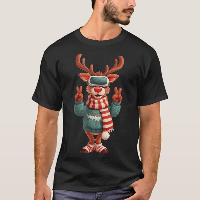 Camiseta Cool Virtual Reality Reindeer Costume For Adults A (Anverso)