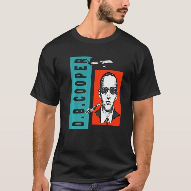 Camiseta Cool Wanted D B Cooper Sketch Cryptid Urban Legend (Anverso)