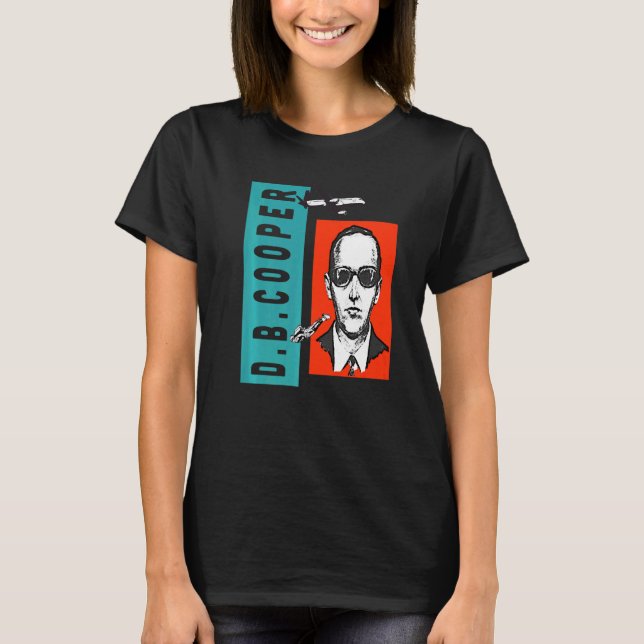 Camiseta Cool Wanted D B Cooper Sketch Cryptid Urban Legend (Anverso)