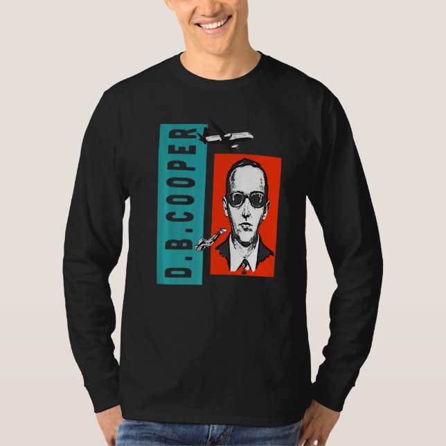 Camiseta Cool Wanted D B Cooper Sketch Cryptid Urban Legend (Anverso)