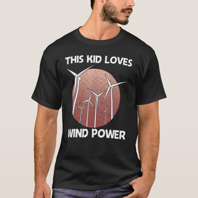 Camiseta Cool Wind Power For Kids Boys Wind Turbine Renewab (Anverso)