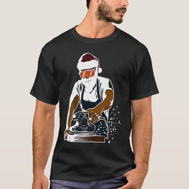 Camiseta Cool Woodworker Handyman with  Santa Hat (Anverso)