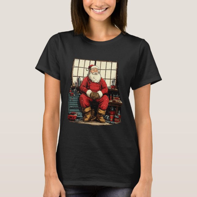 Camiseta Cool Workshop Santa Claus With Wrenches Tool Costu (Anverso)