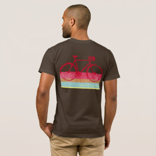 Camiseta cool y elegante, bicicleta roja inspirada en el ci