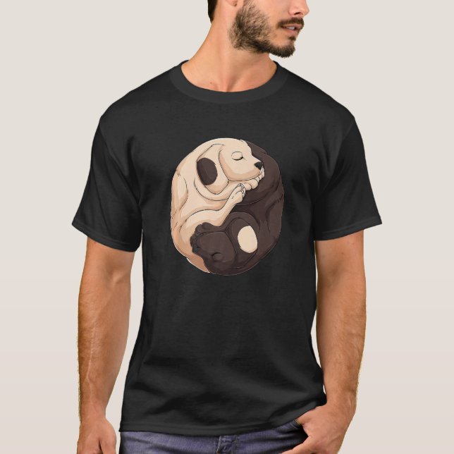 Camiseta Cool Yin Yang Dog  Cute Labrador (Anverso)