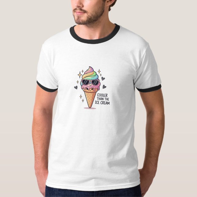 Camiseta Cooler Than Ice Cream Pun (Anverso)