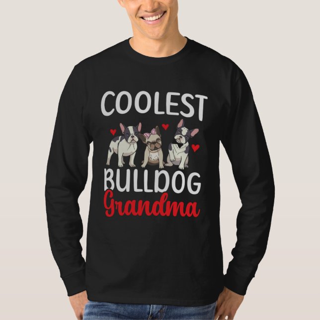 Camiseta Coolest Bulldog Grandma Grandmother Granny Grandpa (Anverso)
