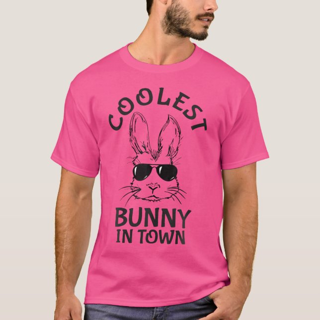 Camiseta Coolest Bunny In Town Sunglasses Toddler Boys East (Anverso)
