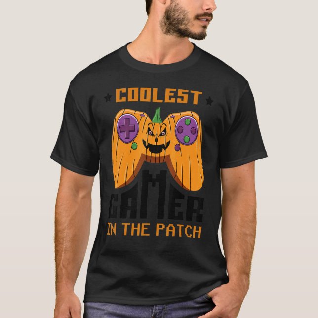 Camiseta Coolest Gamer En El Control De La Calabaza De Parc (Anverso)