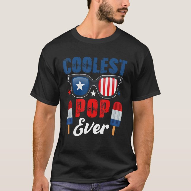 Camiseta Coolest Pop Ever Sunglasses Ice Creams As American (Anverso)
