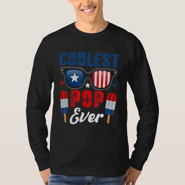 Camiseta Coolest Pop Ever Sunglasses Ice Creams As American (Anverso)