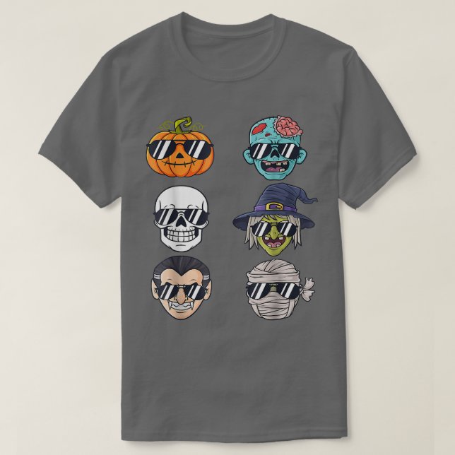 Camiseta Coolest Pumpkin Halloween Skeleton Witch Vampire B (Diseño del anverso)