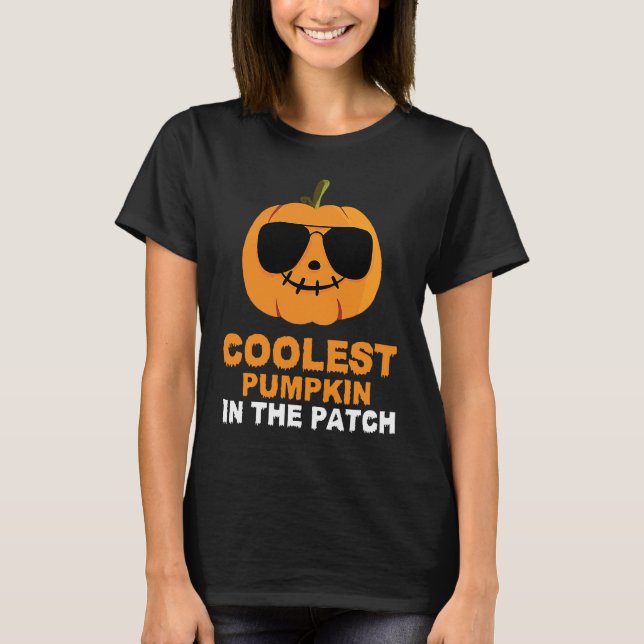Camiseta Coolest Pumpkin In The Patch Funny Halloween Kids  (Anverso)