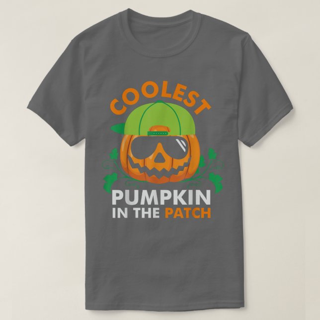 Camiseta coolest pumpkin in the patch halloween boys girls  (Diseño del anverso)