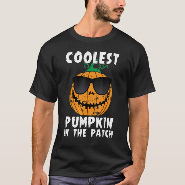 Camiseta Coolest Pumpkin In The Patch Halloween Boys Girls  (Anverso)