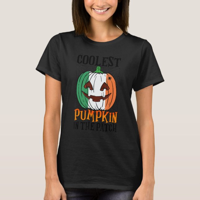Camiseta Coolest Pumpkin In The Patch Ireland Flag Jack Ou2 (Anverso)