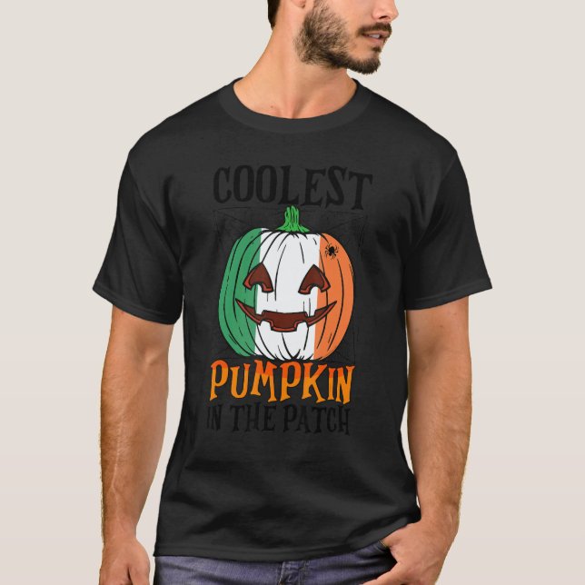Camiseta Coolest Pumpkin In The Patch Ireland Flag Jack Ou2 (Anverso)