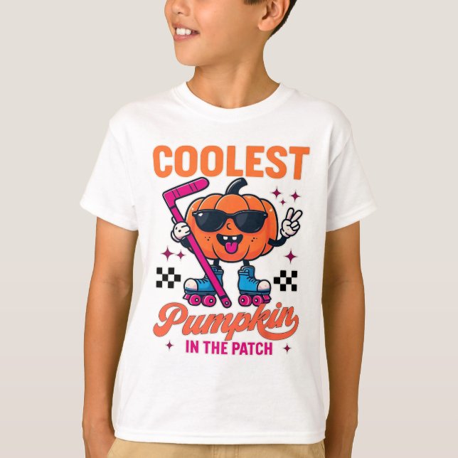 Camiseta Coolest Pumpkin In The Patch – Roller Hockey Fun D (Anverso)