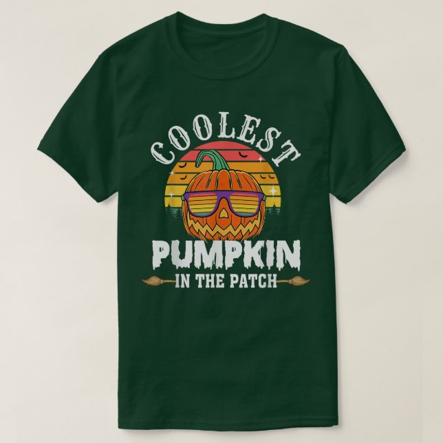 Camiseta Coolest Pumpkin In The Patch Sunset Vintage  (Diseño del anverso)