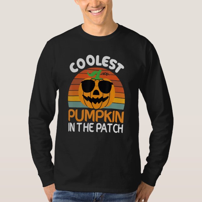 Camiseta Coolest  Quote Pumpkin In The Patch Halloween Boys (Anverso)
