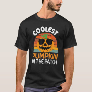 Camiseta Coolest  Quote Pumpkin In The Patch Halloween Boys