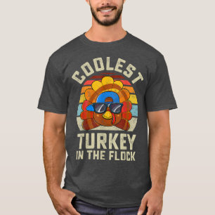 Camiseta Coolest Turkey in the Flock Thanksgiving Boys Kids
