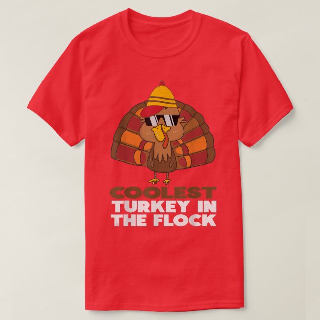 Camiseta Coolest Turkey In The Flock Toddler Boys Thanksgiv (Diseño del anverso)