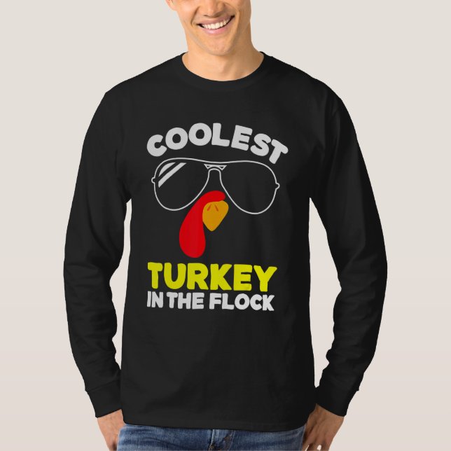 Camiseta Coolest Turkey In The Flock Toddler Boys Thanksgiv (Anverso)