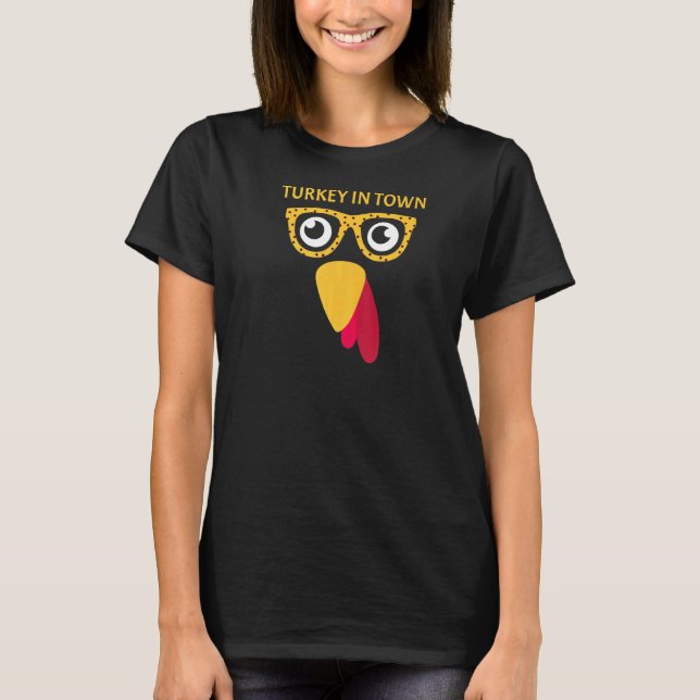 Camiseta Coolest Turkey in Town Turkish Nose Glasses Disgui (Anverso)