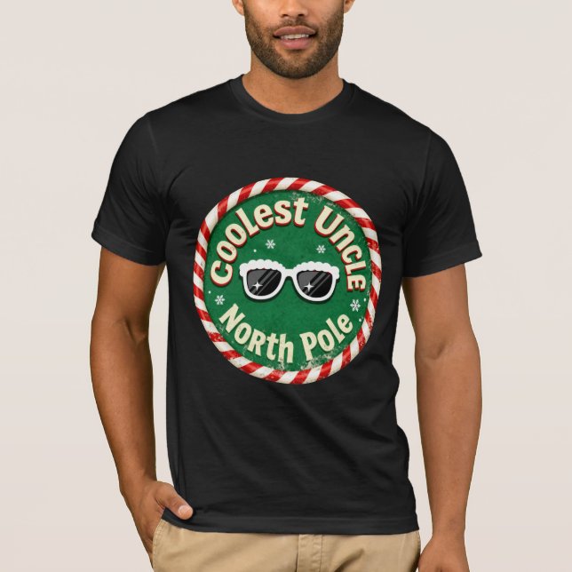 Camiseta Coolest Uncle This Side of the North Pole | Retro  (Anverso)