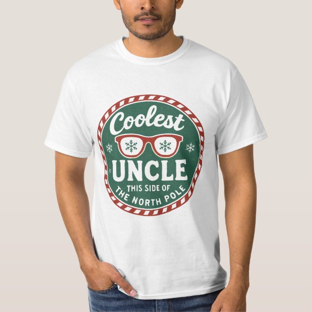 Camiseta Coolest Uncle This Side of the North Pole | Retro  (Anverso)