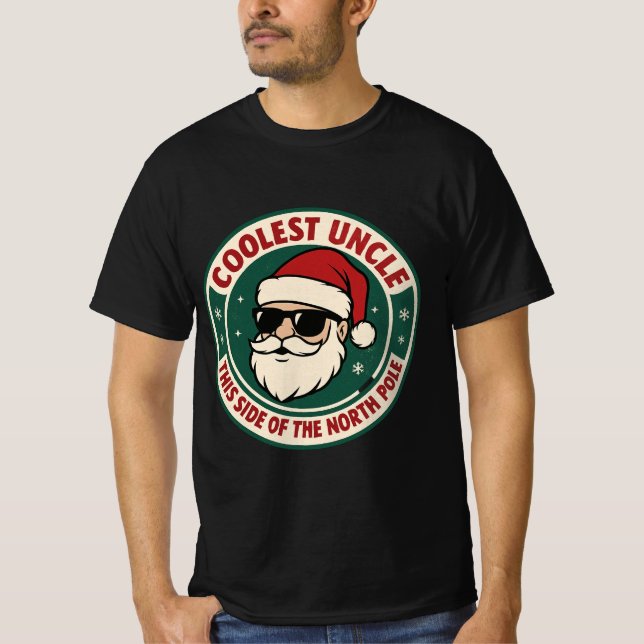 Camiseta Coolest Uncle This Side of the North Pole | Retro  (Anverso)