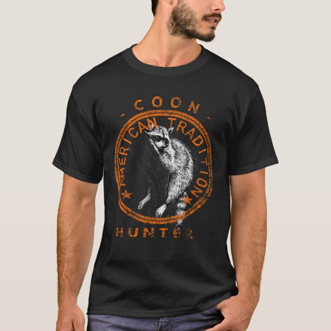 Camiseta Coon Hunter American Patriotic Raccoon Hunting Tra (Anverso)
