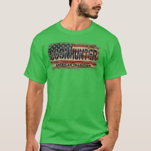 Camiseta Coon Hunter Bandera Estadounidense Estilo de cosec