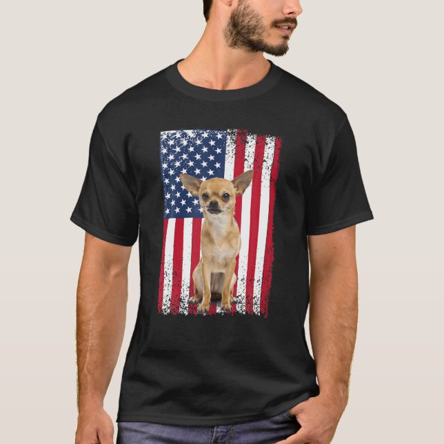 Camiseta Coonhound Bluetick 4 Julio Perro de la Bandera Est (Anverso)