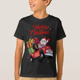 Camiseta Coonhound Bluetick Con Santa Claus En Camión Rojo