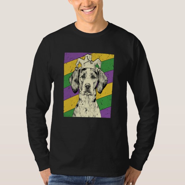 Camiseta Coonhound Jester Mardi Gras Dog Mom or Dad (Anverso)