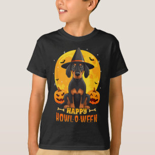 Camiseta Coonhound negro y marrón Halloween Aúlla O Ween Pe