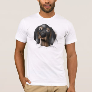 Camiseta Coonhound (negro y moreno) que revienta hacia