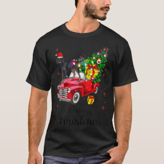 Camiseta Coonhound Negro Y Tan Viaja En Navidades De Camion