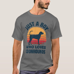 Camiseta Coonhound Sólo Un Niño Que Ama A Los Perros Hombre