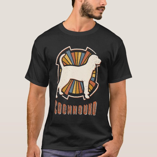 Camiseta Coonhound Vintage Classic Retro Perro Amor (Anverso)