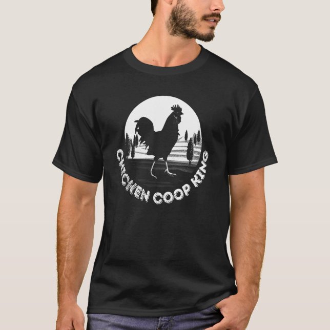 Camiseta Coop de pollo Rey Rooster Ganado Pollo papá (Anverso)