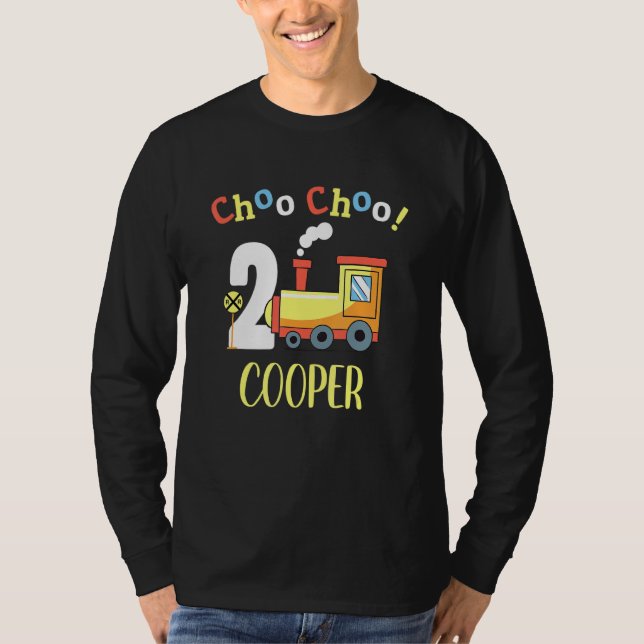 Camiseta Cooper Choo Choo Dos Tren Segundo Cumpleaños Turno (Anverso)