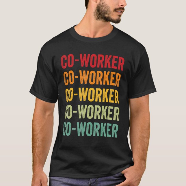 Camiseta Cooperante Rainbow Text Co worker Colorful (Anverso)